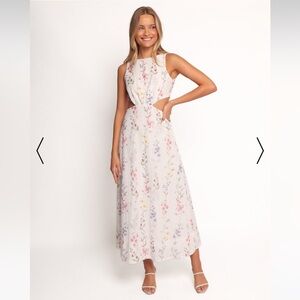 Petal & Pup Levin Floral Eyelet Cut Out Midi Dress Size 10‎ White Pink
NWOT